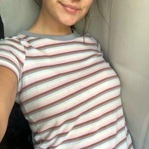striped collar t shirt!